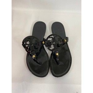 Tory Burch Miller Patent Black Sz 6.5 W/ Box